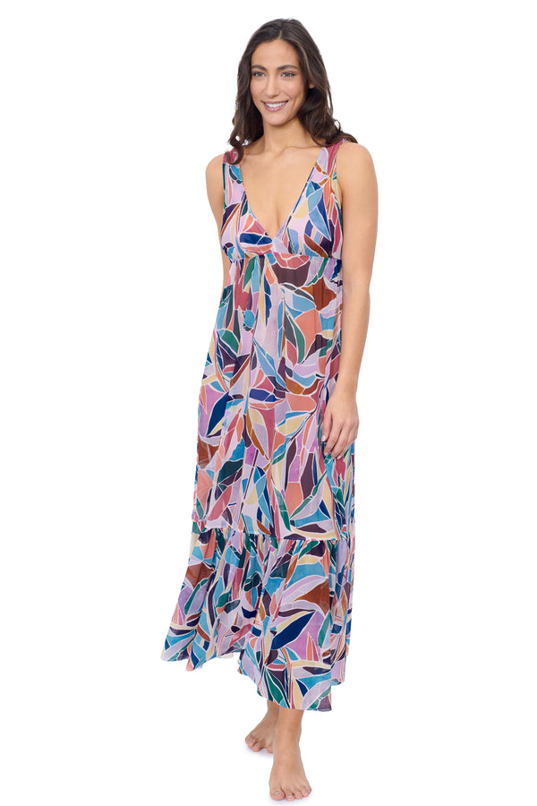 Gottex Profile by Gottex Aura V Neck Maxi Mesh Dress